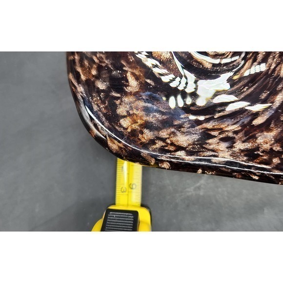 Beautiful Art‎ Glass Swirly Gold and deep purply Brown. - Picture 6 of 10